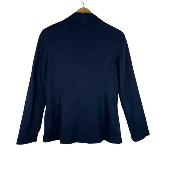 Derek Lam 10 Crosby Double Breasted Stretch Cotton Twill Jacket in Navy 6 - Picture 10 of 12